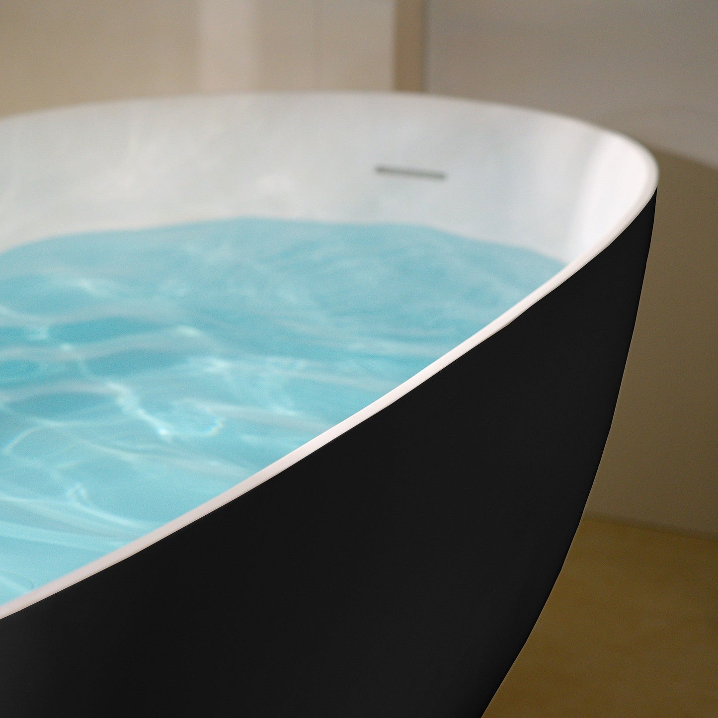 WOODBRIDGE 61-1/4" L x 30-3/4" W Stone Resin Luxury Contemporary Solid Surface Freestanding Soaking Bathtub