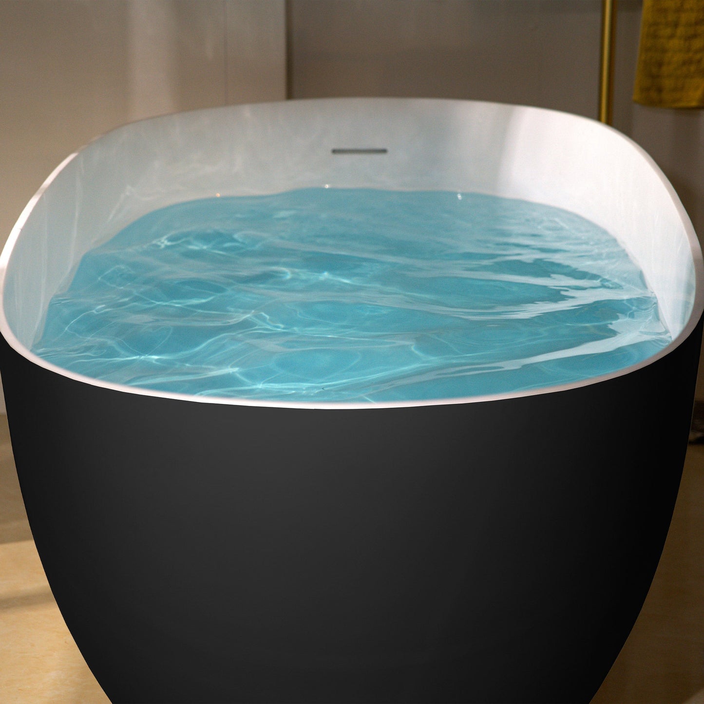 WOODBRIDGE 69" L x 32" W Luxury Contemporary Solid Surface Stone Resin Freestanding Bathtub