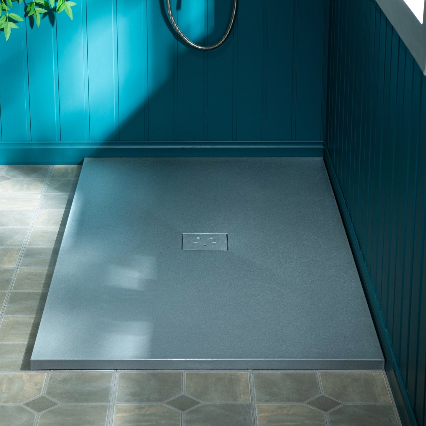 WOODBRIDGE 60-in L x 36-in W Zero-Threshold End-Drain Shower Base with Center Drain Placement, Matching Decorative Drain Plate and Tile Flange, Wheel Chair Access, Low Profile