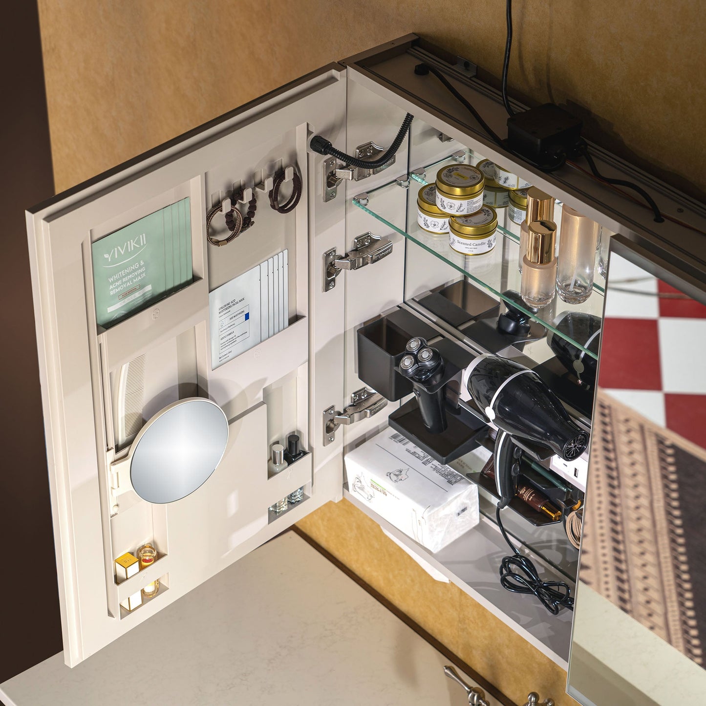 WOODBRIDGE Modern Rectangle 19.75" W x 27.75" H Smart Storage Medicine Cabinet with Anti-Fog Mirror, LED Lighting, and Compact Design