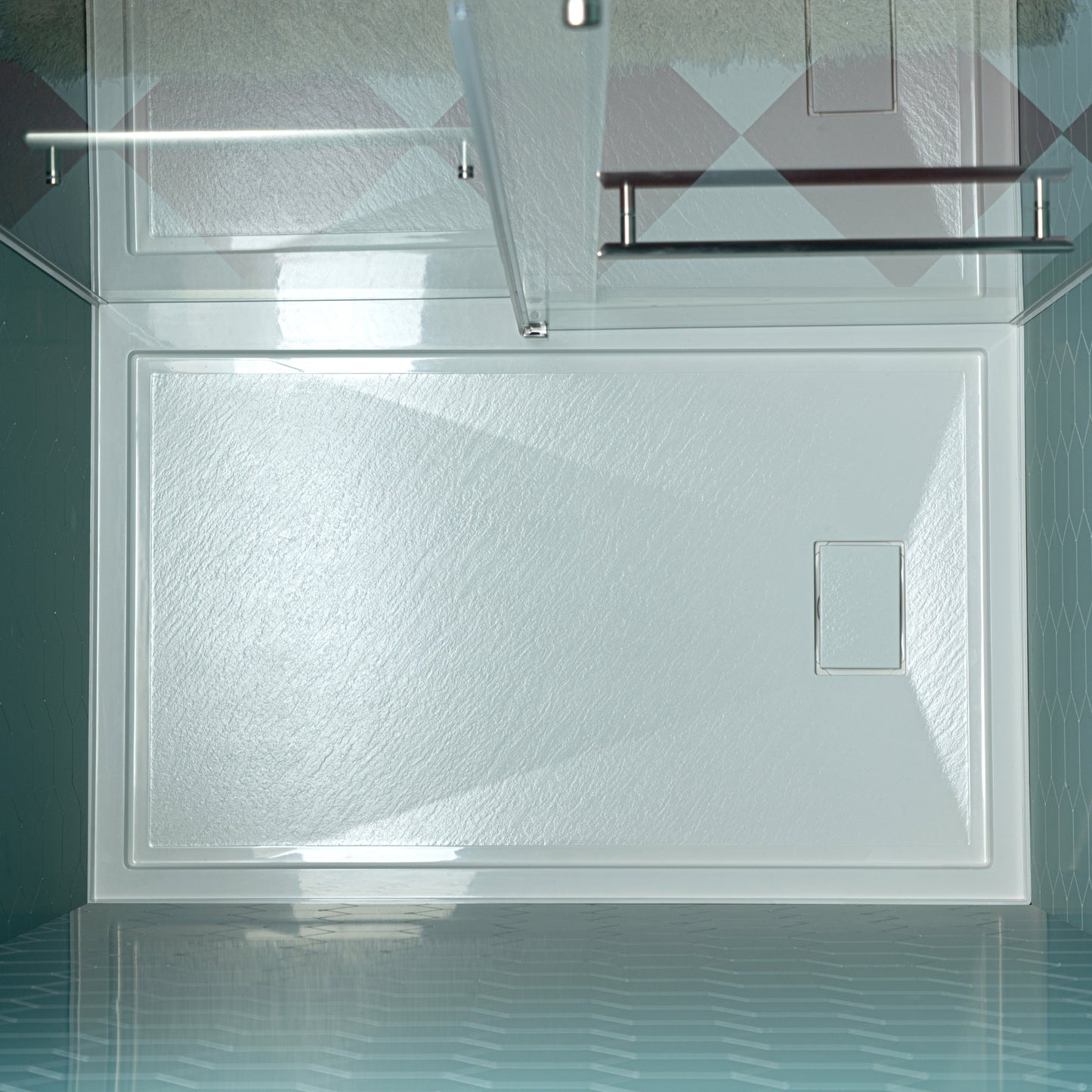 WOODBRIDGE 48 in. x 32 in. Solid Surface Shower Pan Base in White, Alcove Installation with Left Drain, Slip-Resistant & Mold-Resistant