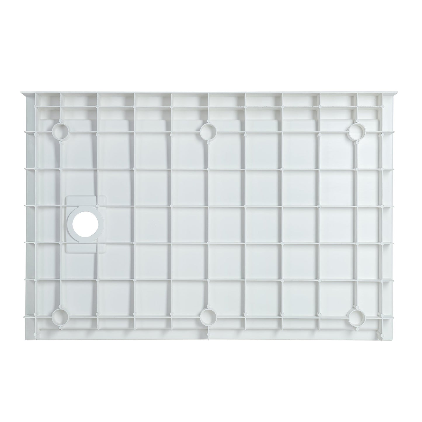 WOODBRIDGE 48 in. x 32 in. Solid Surface Shower Pan Base in White, Alcove Installation with Left Drain, Slip-Resistant & Mold-Resistant