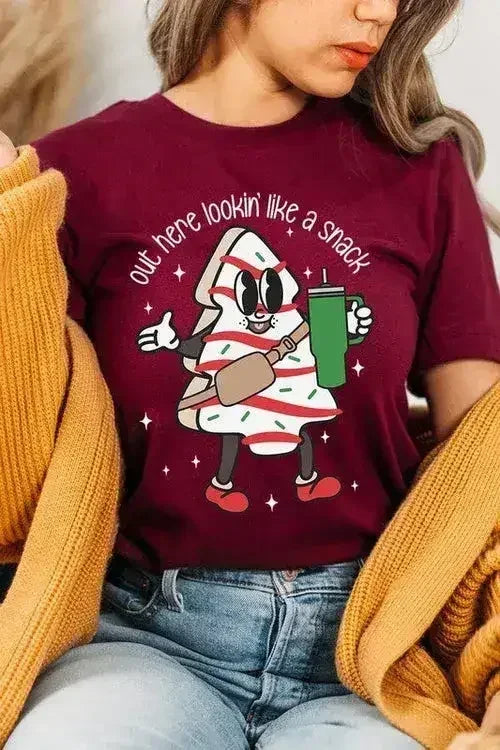 Christmas Cookie Graphic T-Shirt - "Lookin' Like a Snack" | Femstylo