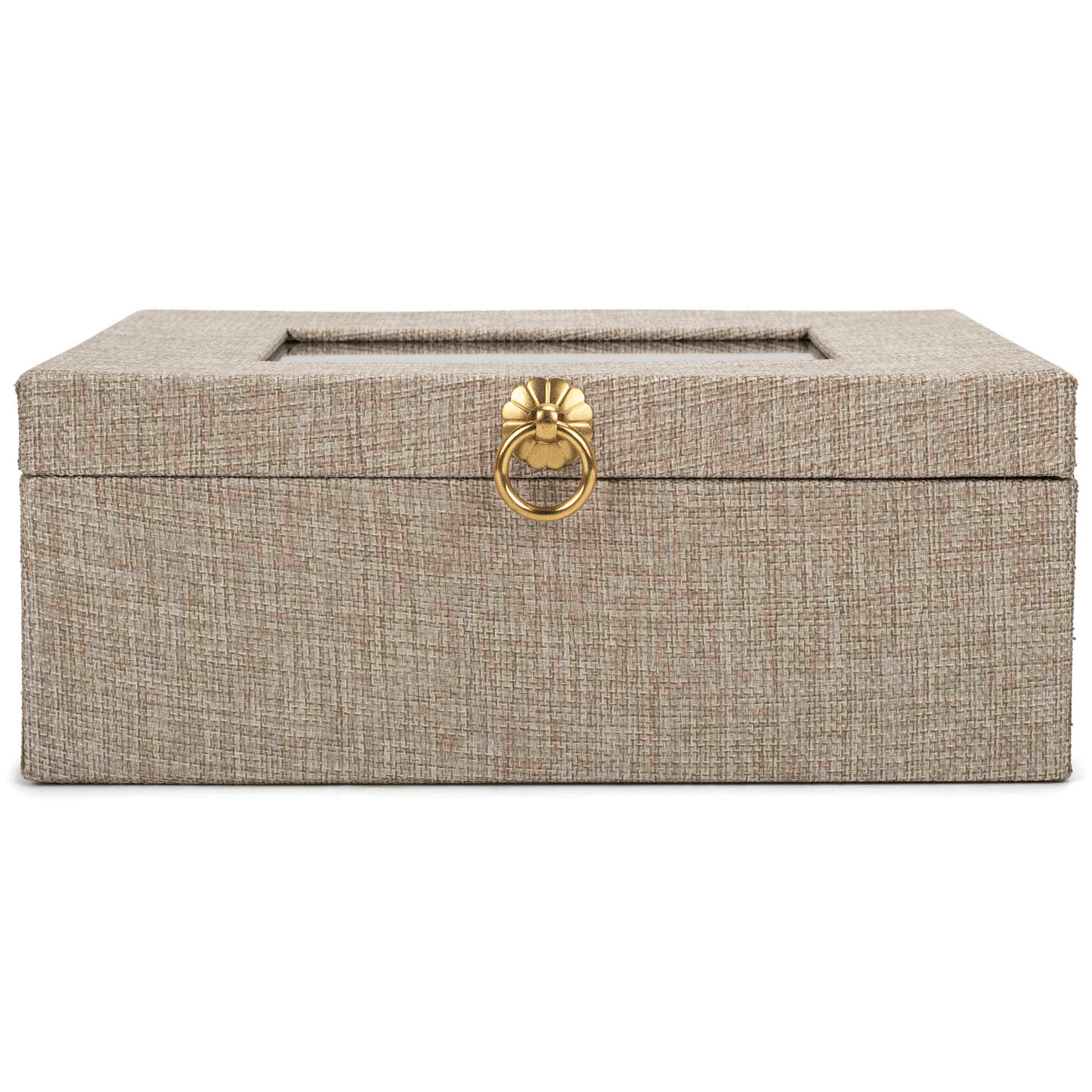 Elegant Beige Linen Music Box With Floral Art And Friendship Quote