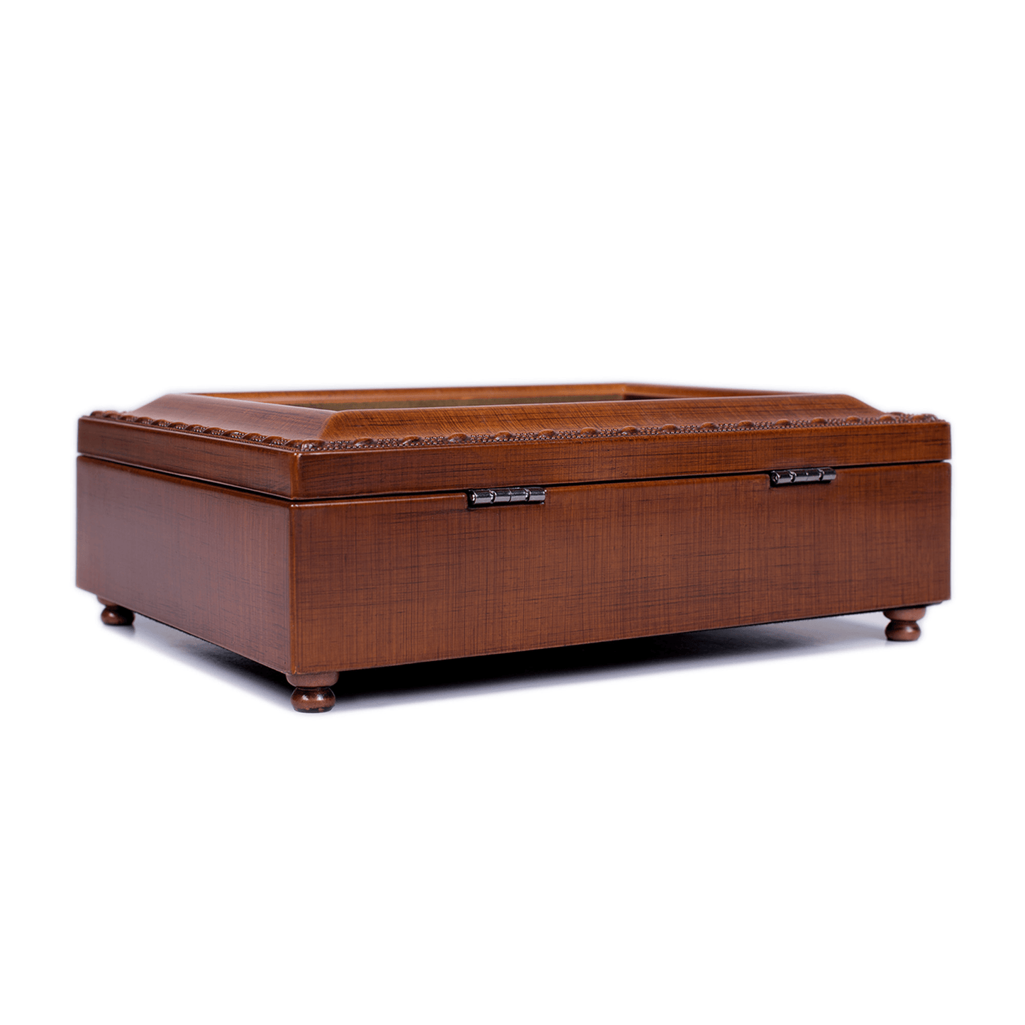 Elegant Music Box With Photo Opening And Velvet Lined Interior