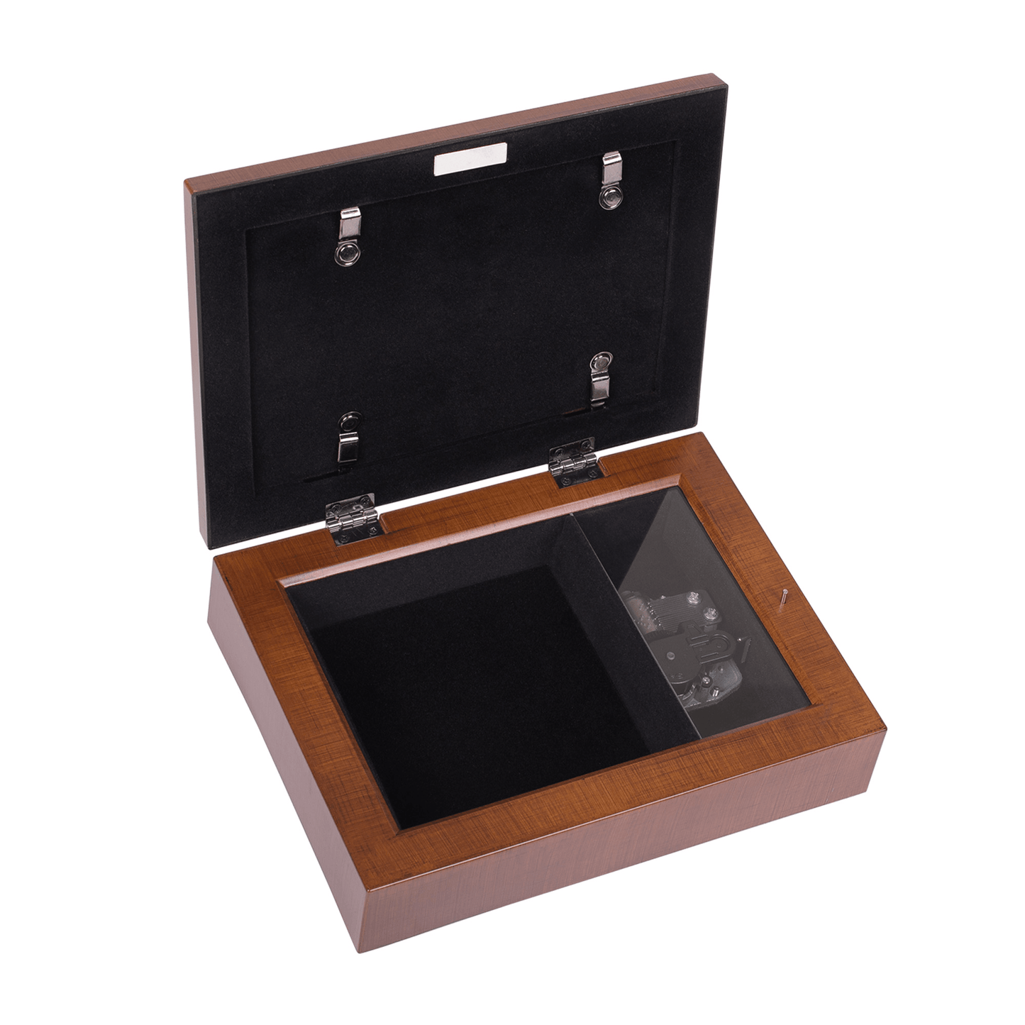 Elegant Music Box With Photo Opening And Velvet Lined Interior