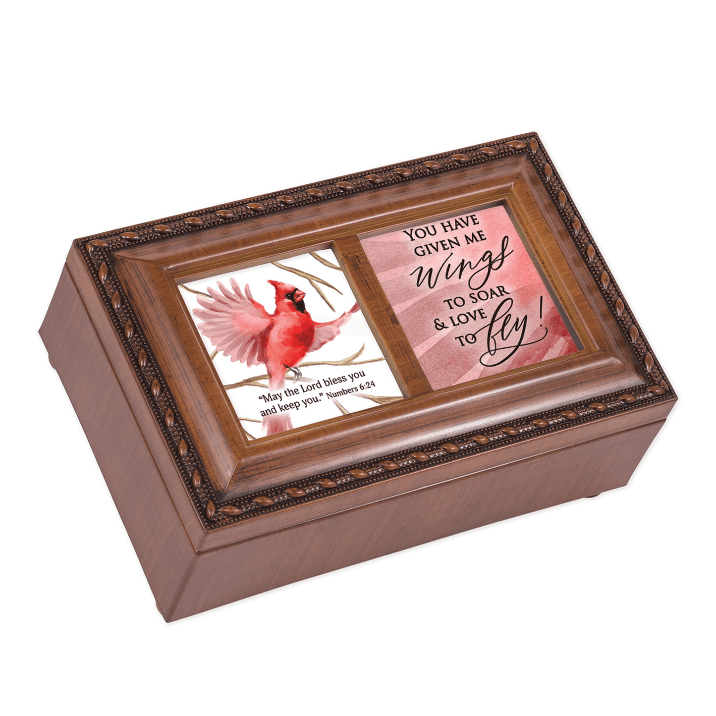 Petite Musical Keepsake Box With Scripture And Photo Frame