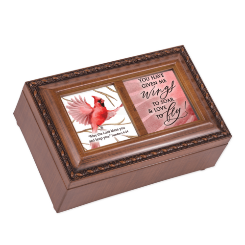 Petite Musical Keepsake Box With Scripture And Photo Frame
