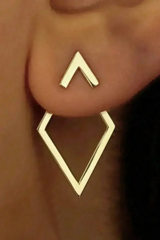 Gold Geometric Stud Earrings | Minimalist Alloy Ear Studs -femstylo