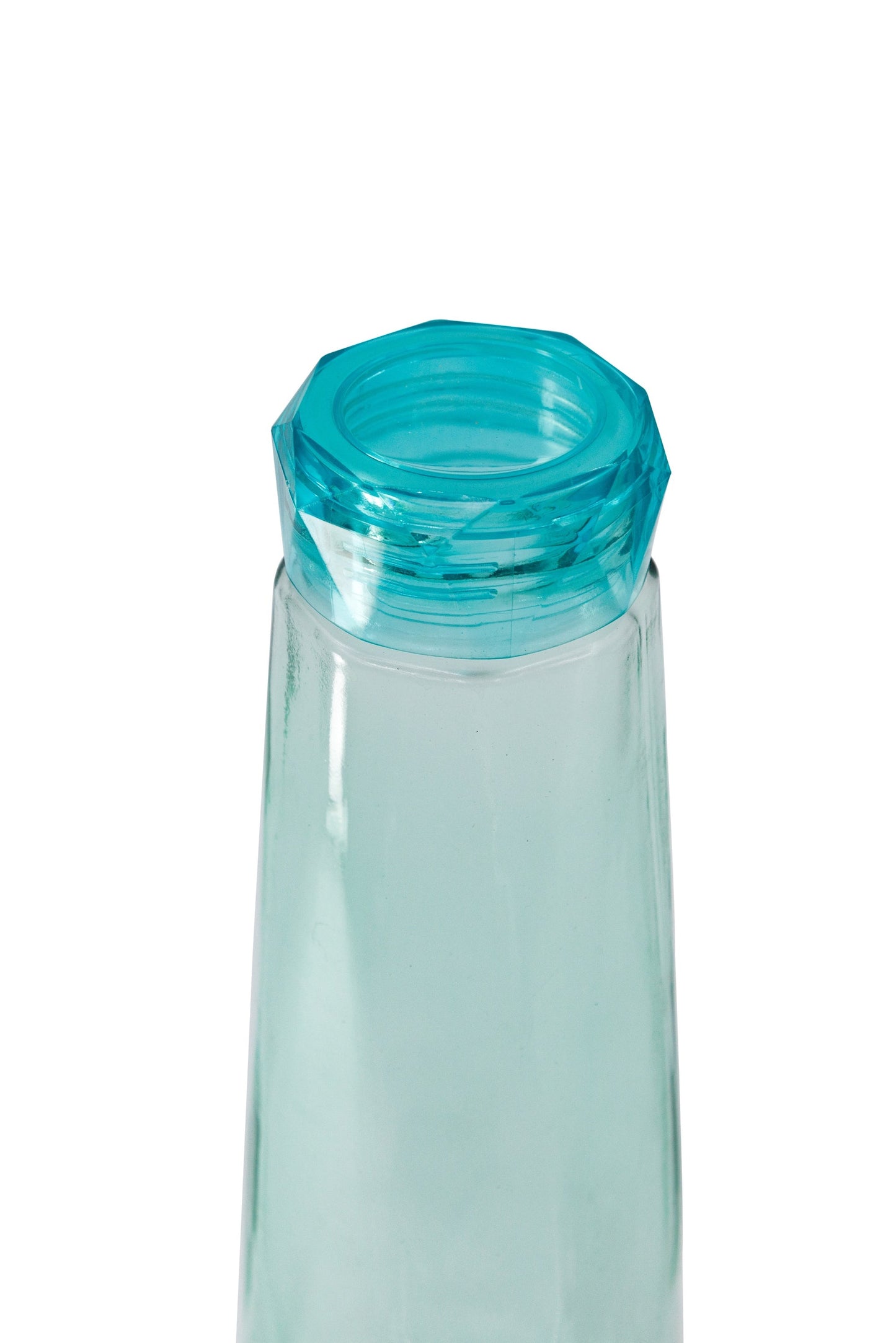 Glass Gem Water Bottle in Aqua Blue | 16 oz | Faceted Glass Diamond