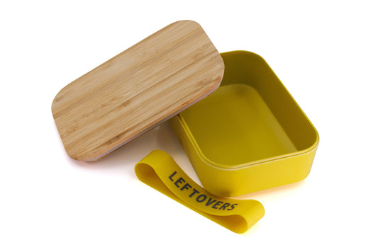 Leftovers Bamboo Lunch Box in Vivid Yellow | Eco-Friendly
