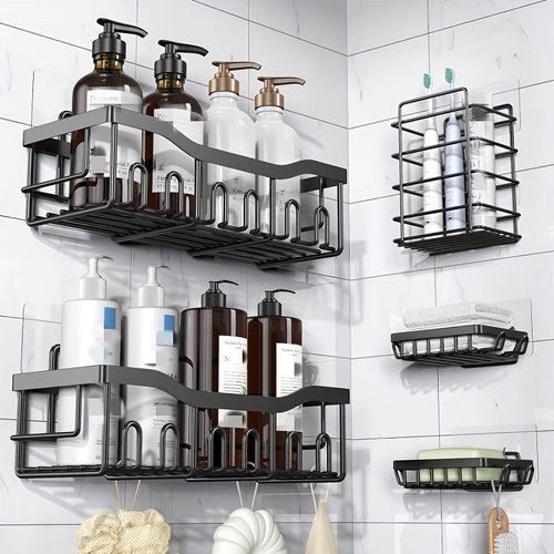 Rustproof WallMounted Stainless Steel Bathroom Shelf Set