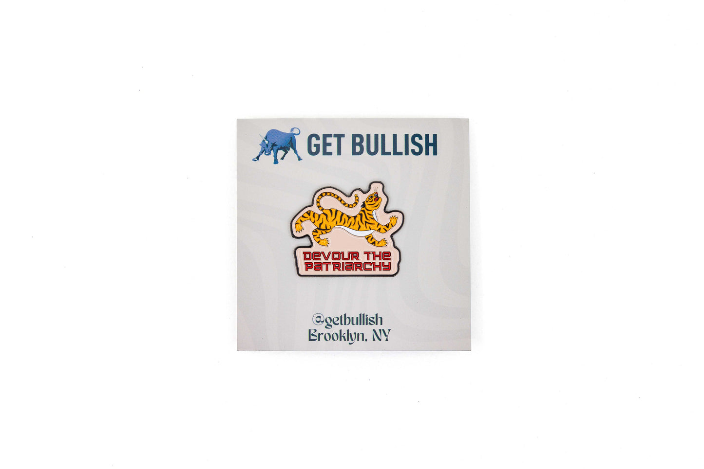 Devour the Patriarchy Feminist Tiger Enamel Pin, Lapel Pin