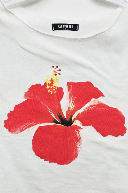 Flower Graphic Sleeveless Cotton Top