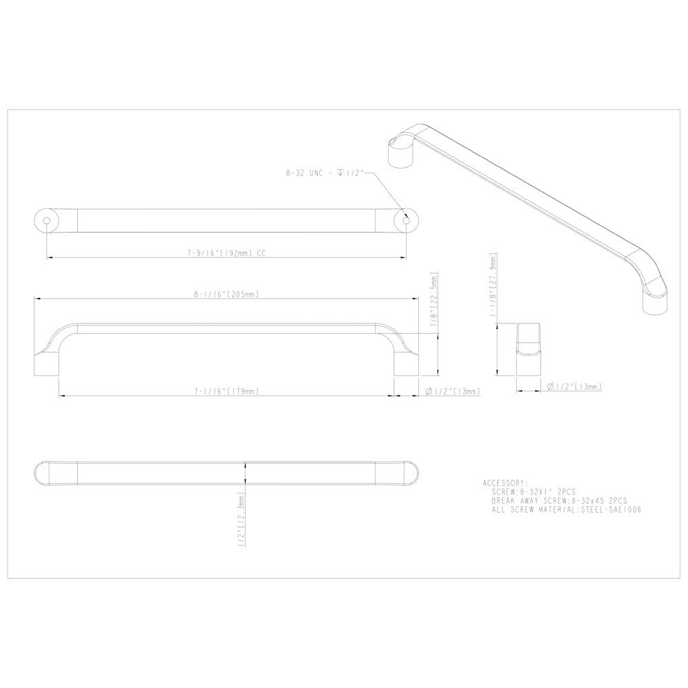 96 mm Center-to-Center Satin Nickel Brenton Cabinet Pull