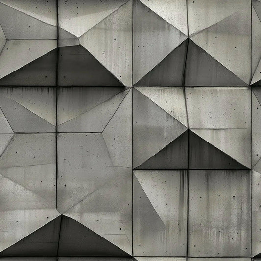 Brutalist Concrete Prism Wall