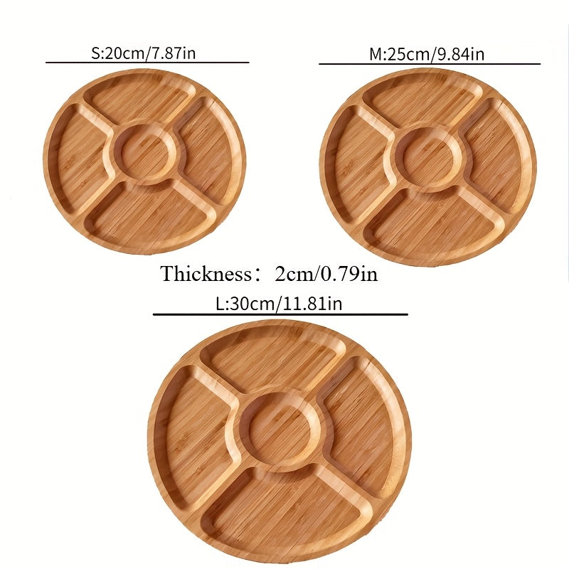 Multifunctional Wooden Cheese Snack Tray with Dividers