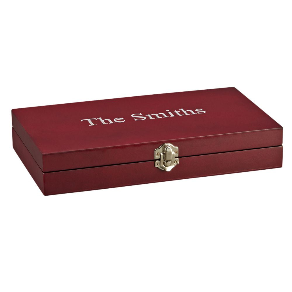6 Piece Steak Knife Set with Hinged Rosewood Case
