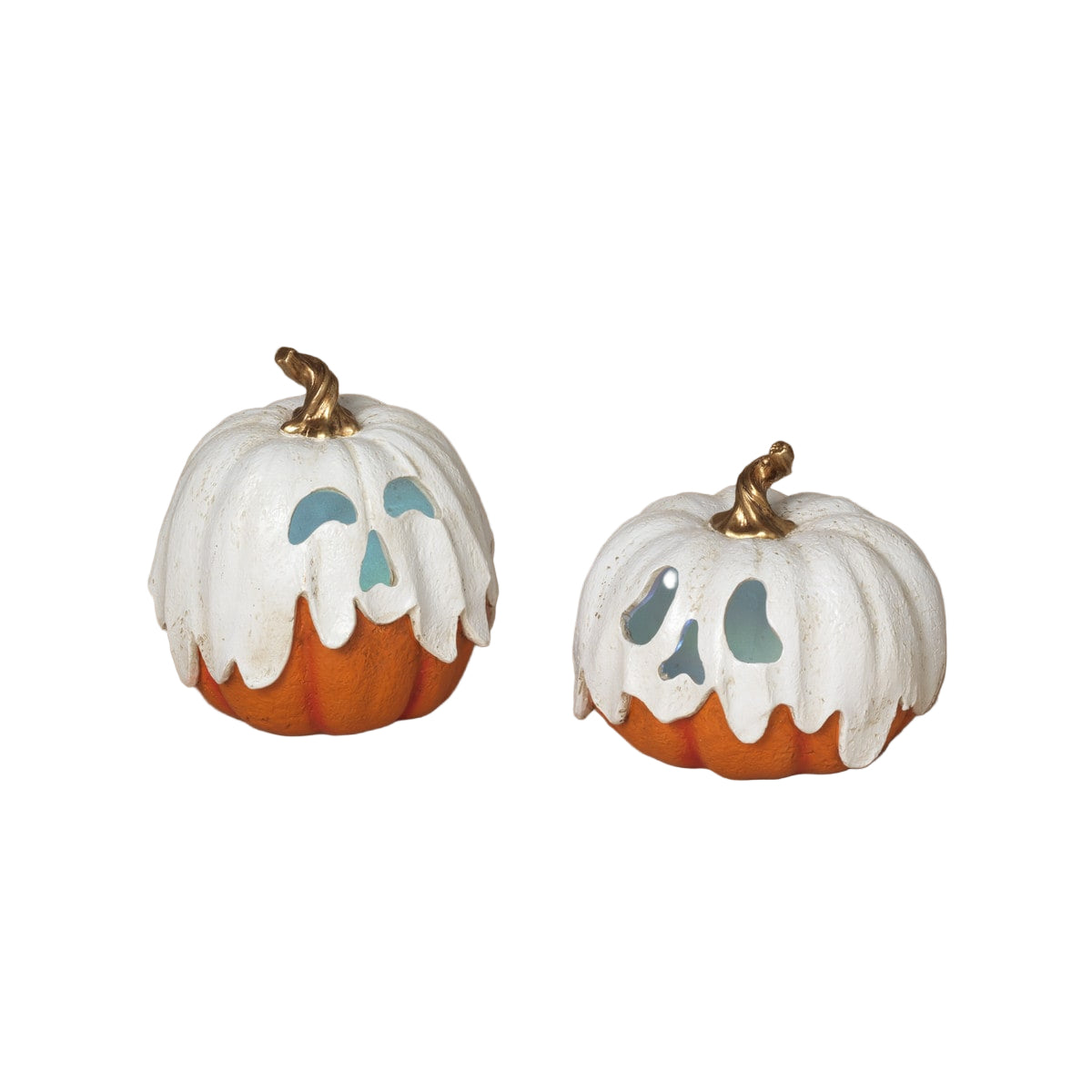 6" Light Up Ghost Pumpkin - SET OF 2