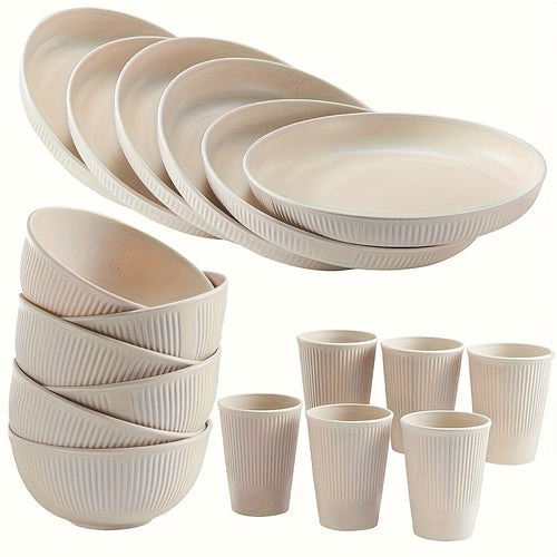 18Piece Unbreakable Dinnerware Set Microwave Dishwasher Safe