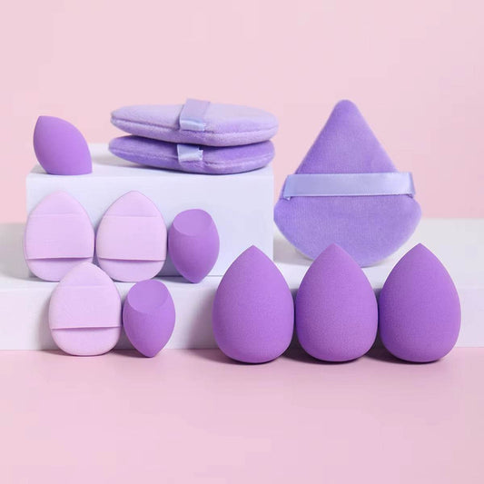 12-Piece Makeup Sponge Set – Loose Powder Puffs, Mini Cushions, Beauty Blenders for All Uses
