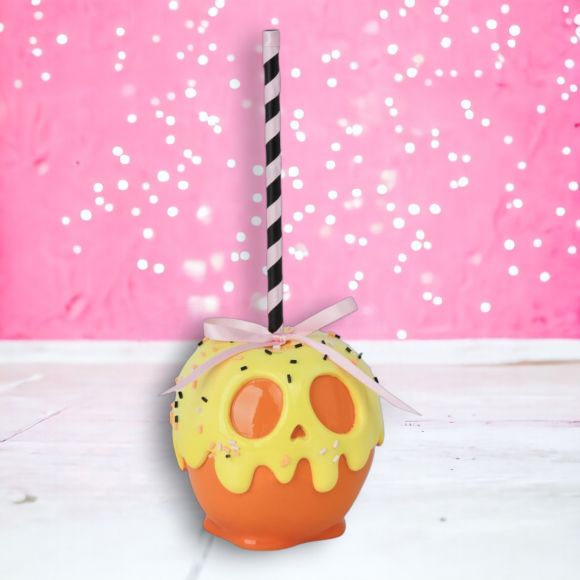 Halloween Carnival 9" Resin Orange Candy Apple w/ Sprinkles