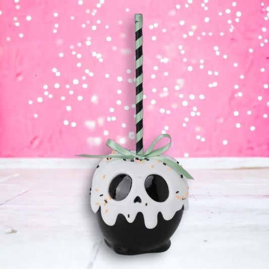 Halloween Carnival 9" Resin Black Candy Apple w Sprinkles