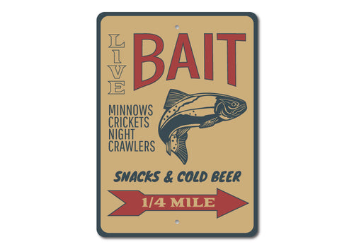 Fishing Bait Sign | Home Decor | Kitchen + Metal