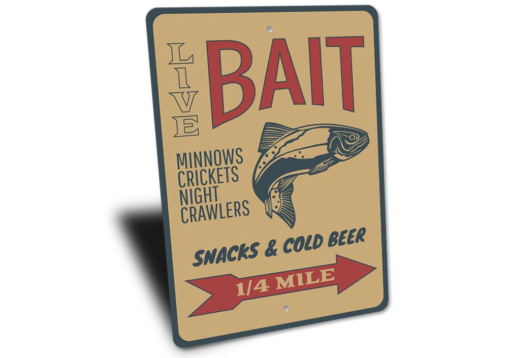 Fishing Bait Sign | Home Decor | Kitchen + Metal