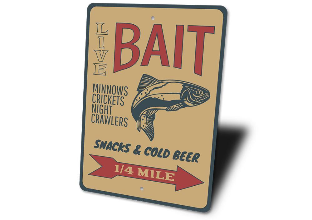 Fishing Bait Sign | Home Decor | Kitchen + Metal