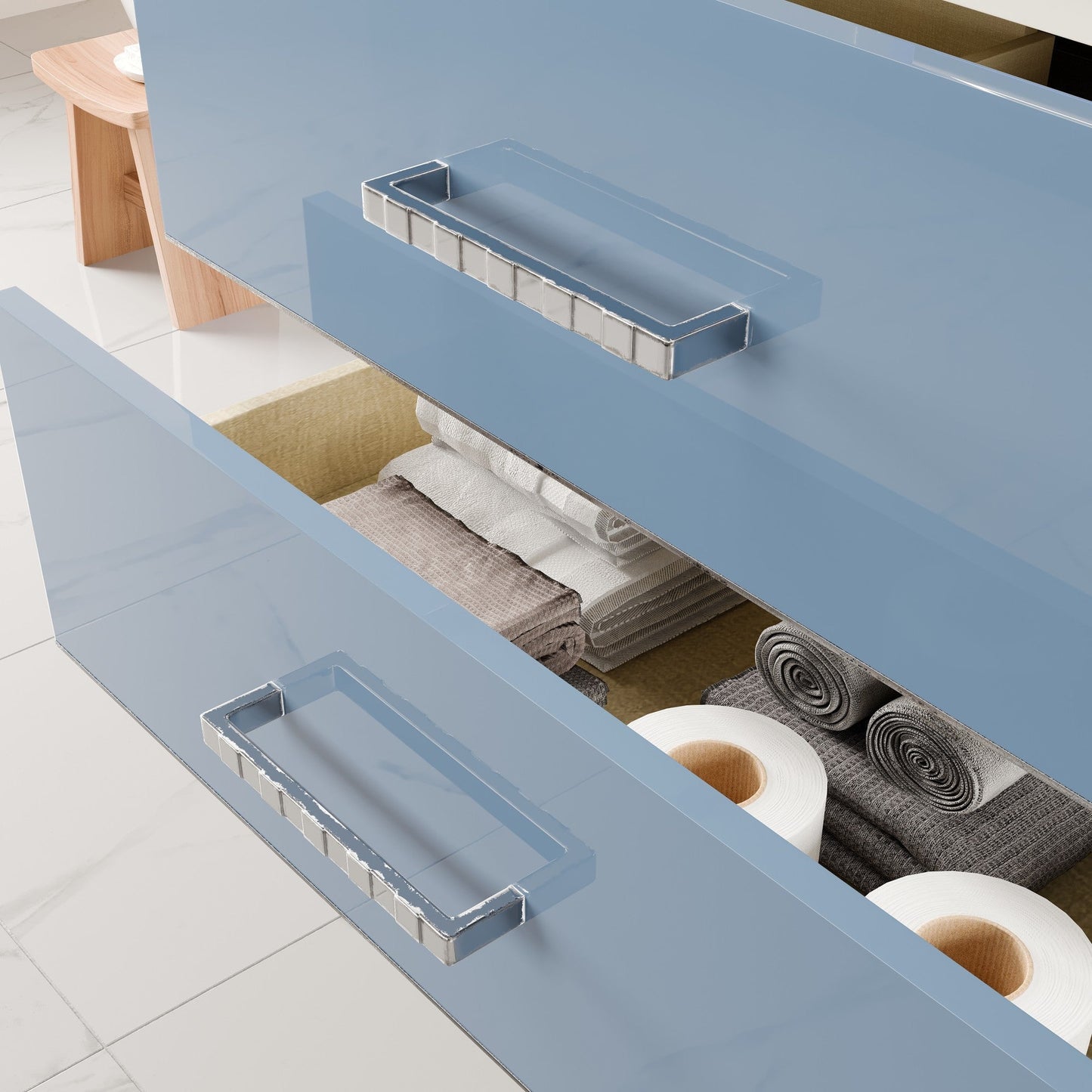 Eviva Daytona Wall Mount Bath Vanity with Porcelain Top and Integrated Sink