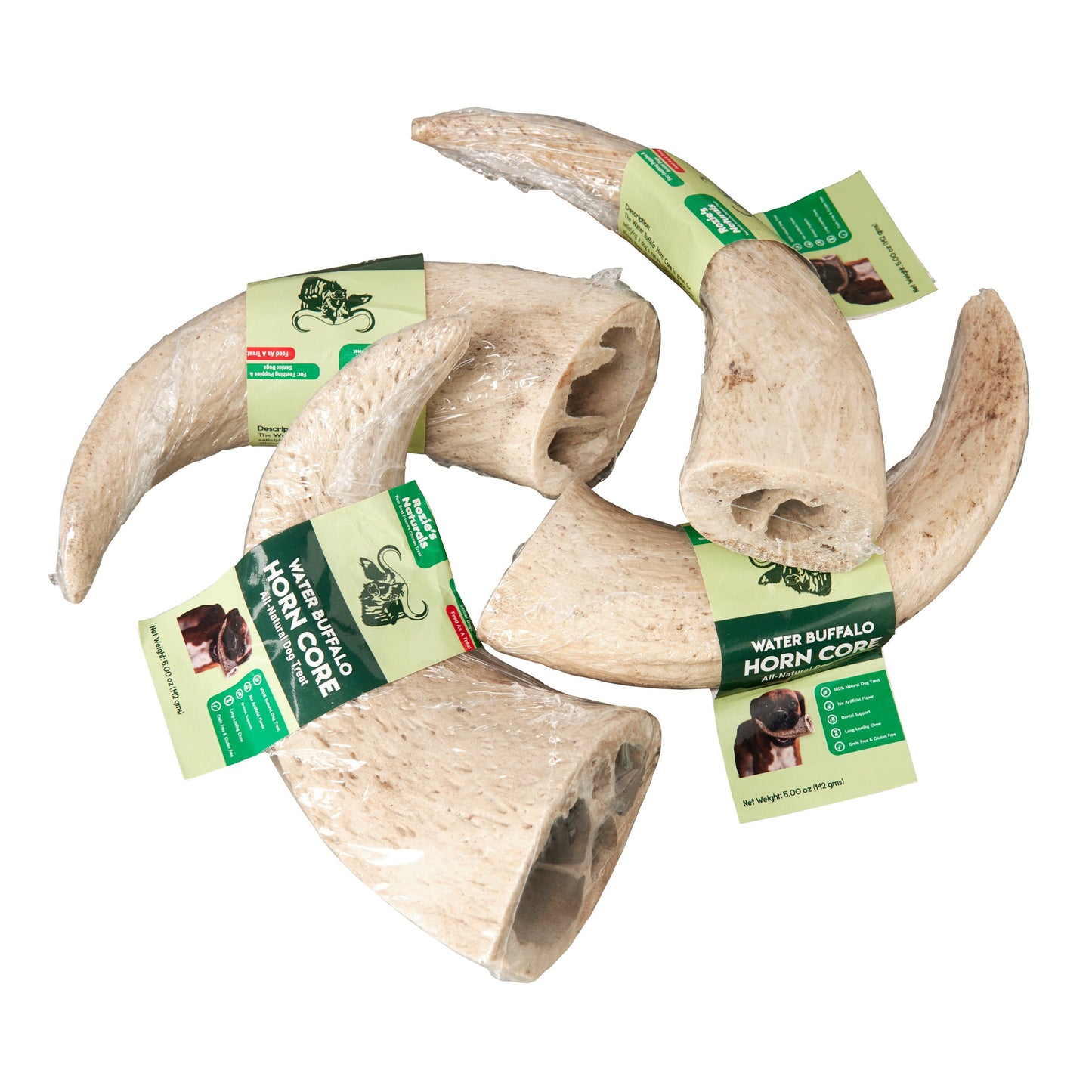 Water Buffalo Horn Core Dog Chews-2 Count-10 oz | Family Pet | Kitchen + Metal