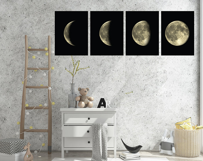 Moon Phases Set Of 4 Wall Decals | Home Decor | Kitchen + Metal