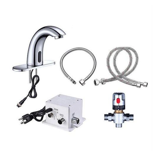 Brushed Nikel Touchless Commercial Faucet with Smart Temperature | Faucets | Kitchen + Metal