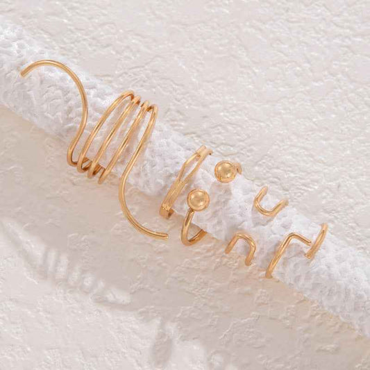 European American Ins Cool Style Open Ring - Retro Trendy Wave Design