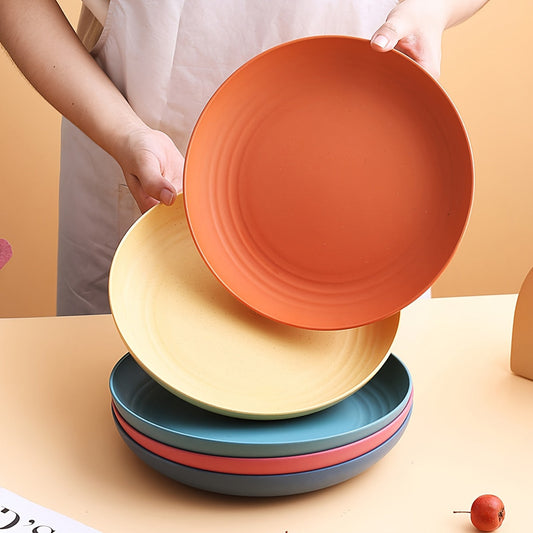 Colorful 9Inch Deep Plates Set of 2 Durable PP