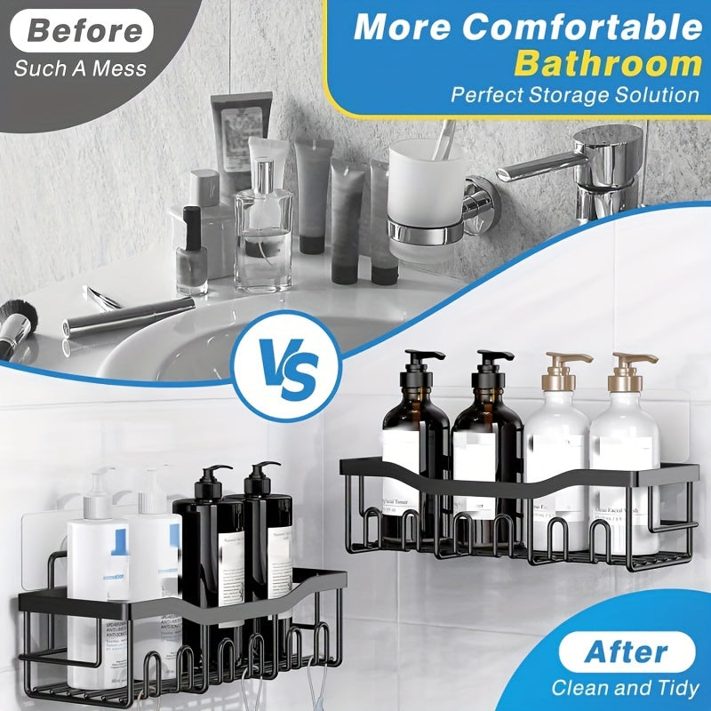 Rustproof WallMounted Stainless Steel Bathroom Shelf Set