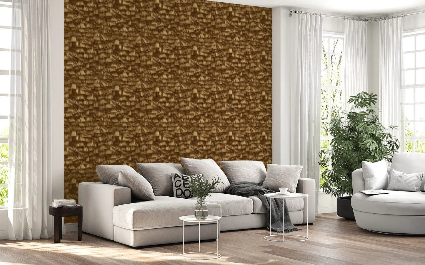 Golden Thatch Weave Wallpaper