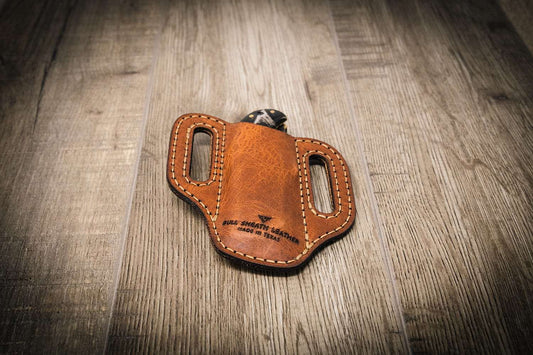 Custom Leather Knife Sheath - Chestnut Brown