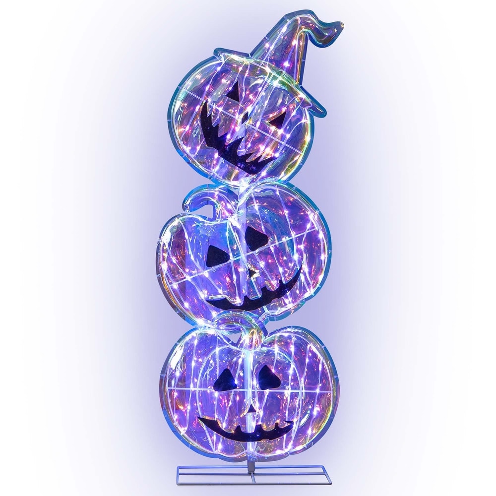 42" Iridescent LED Stacked Pumpkins Indoor / Outdoor