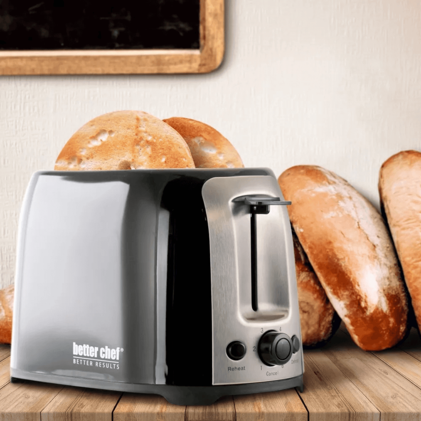 Better Chef Deluxe Cool Touch Wide-Slot 2-Slice Toaster with Stainless