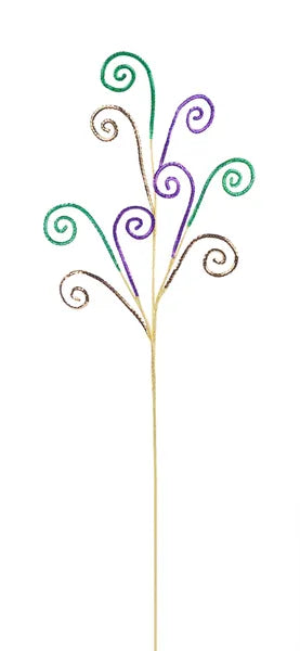 29.5"L LASER SEQUIN COIL SPRAY X 3 MARDI GRAS