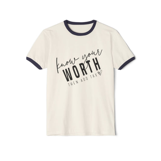 Know Your Worth Women's T-Shirt – Casual Wear for Women & Motivational Self-Care Gift