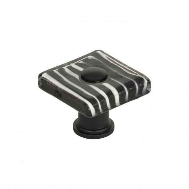 Zebra Glass Square Knob
