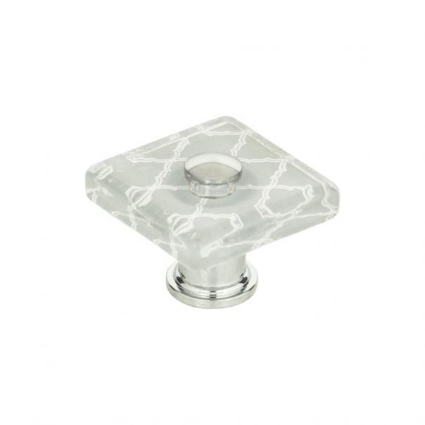 Quatrefoil Glass Square Knob
