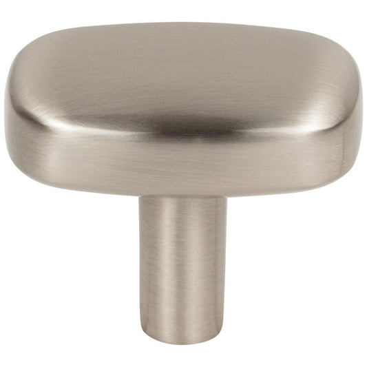 1-1/2" Rounded Rectangle Overall Length Satin Nickel Loxley Cabinet Knob