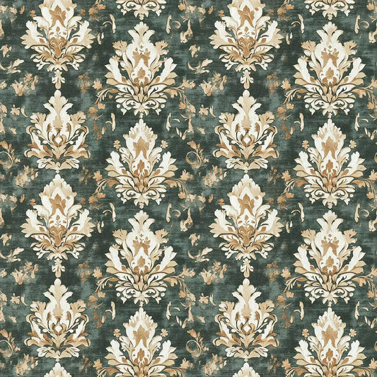 Gilded Teal Heritage Damask