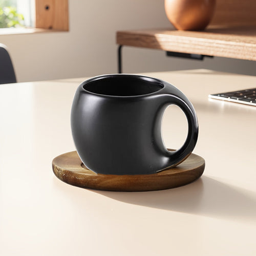 Elegant Ceramic Mug Saucer Set Microwave Safe 7oz123oz