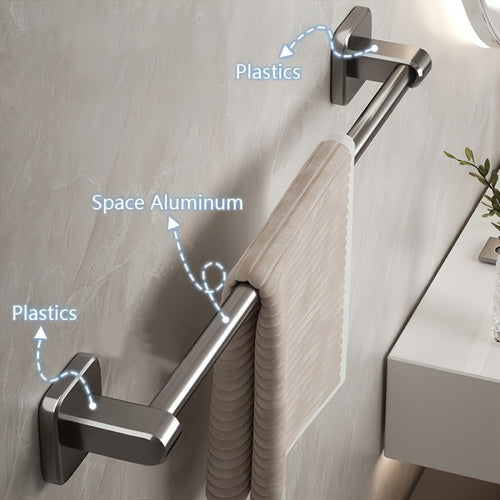 MRSINE Durable Adhesive Towel Bar SpaceSaving Wall Mount