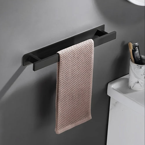 Sleek WallMounted Stainless Steel Towel Rack with Hook